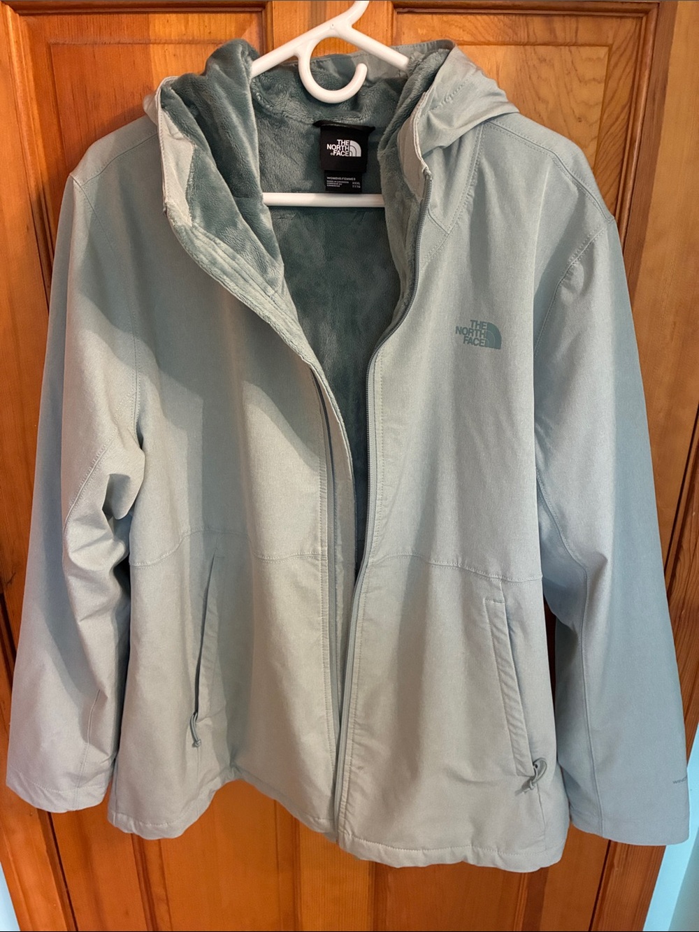 The North Face Women's Pale Blue Hooded Ski Jacket